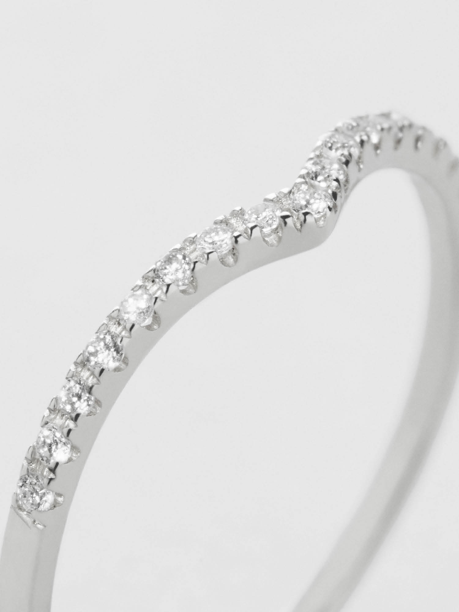 【HYERES LOR】24SS★ Lab Diamond 14K Wishbone Eternity Ring Diamond Wishbone Ring