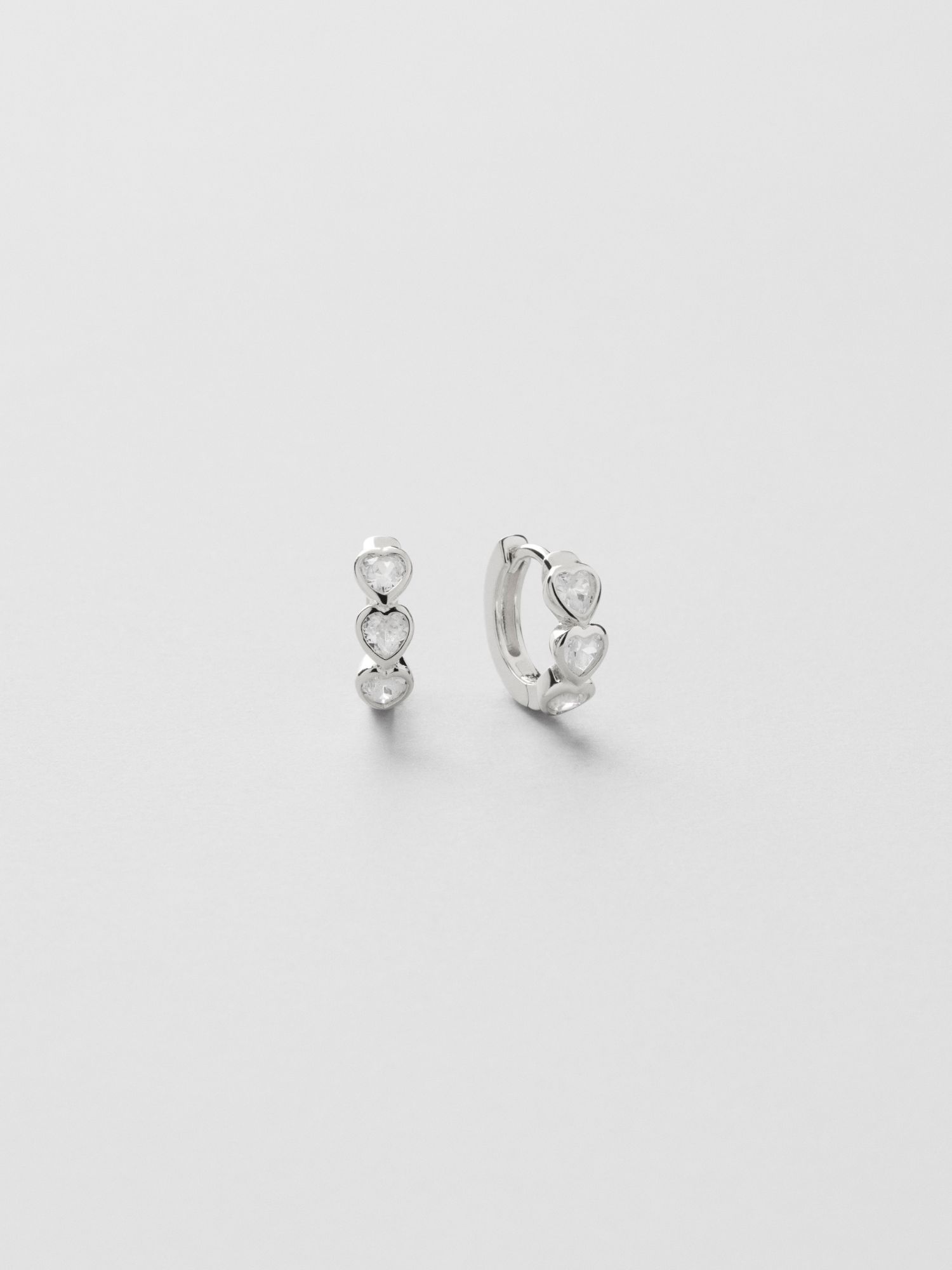 Bezel Heart Hoops