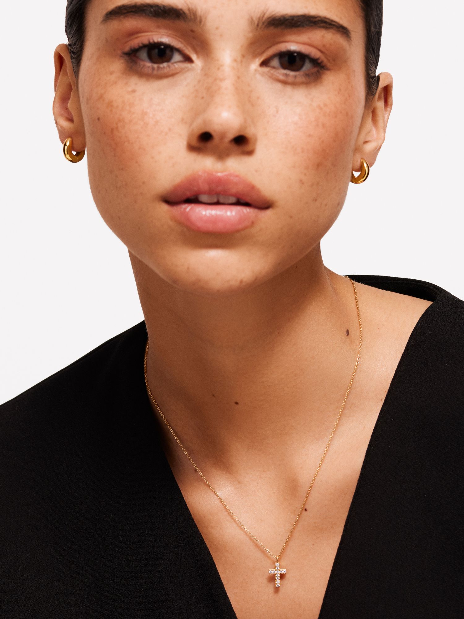 Small Sparkle Cross Necklace