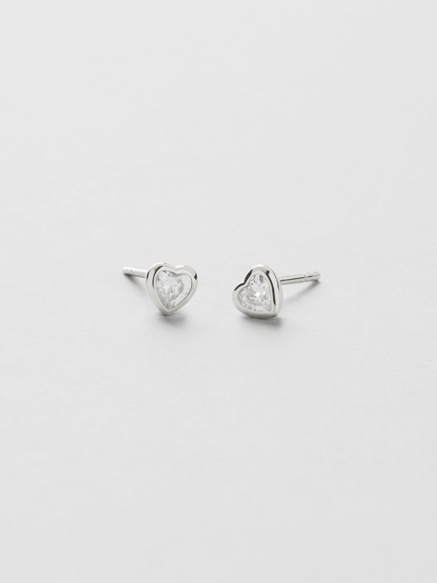 Bezel Heart Studs