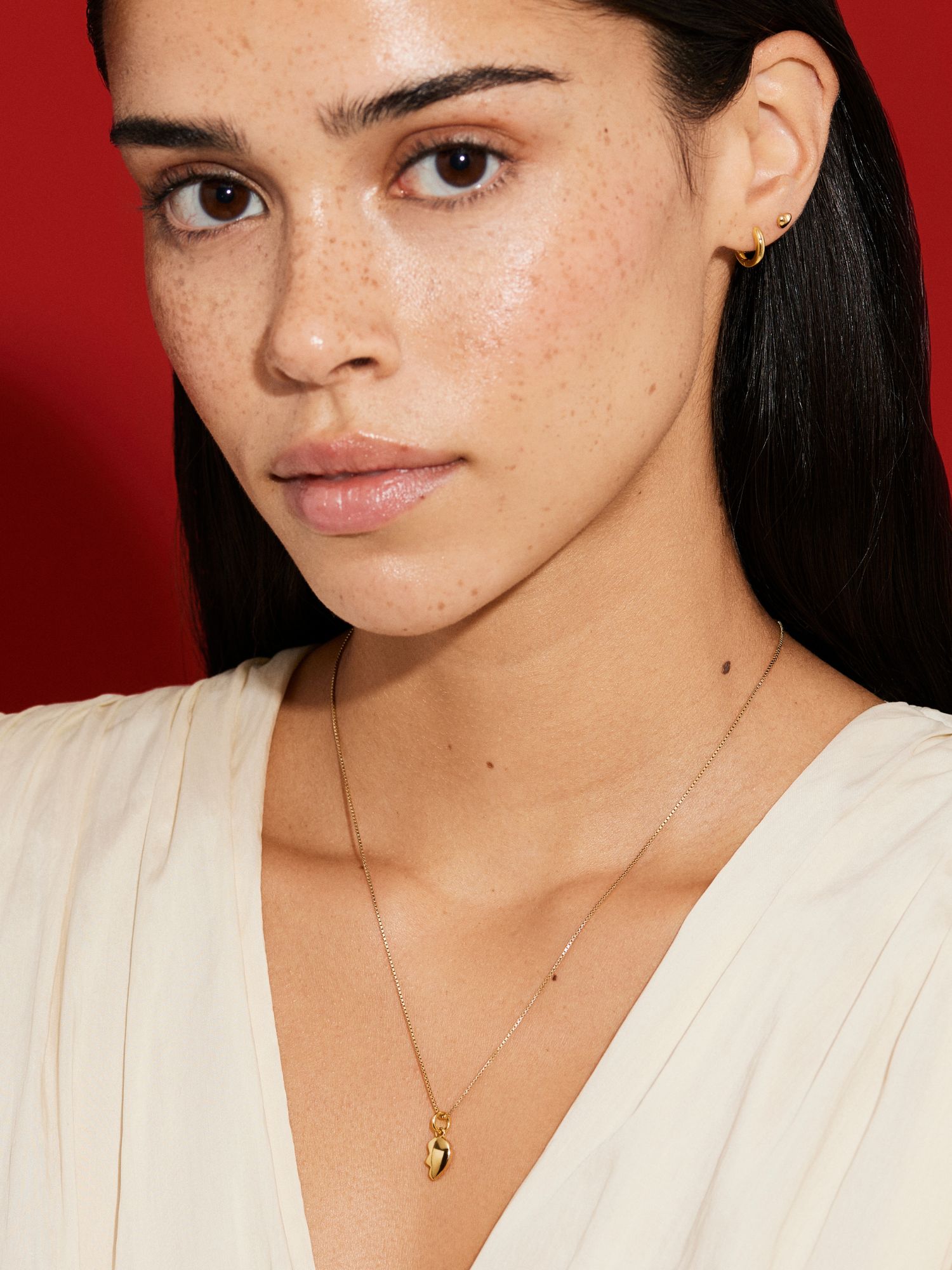 Solid Puffy Shared Heart Halsband bild 4