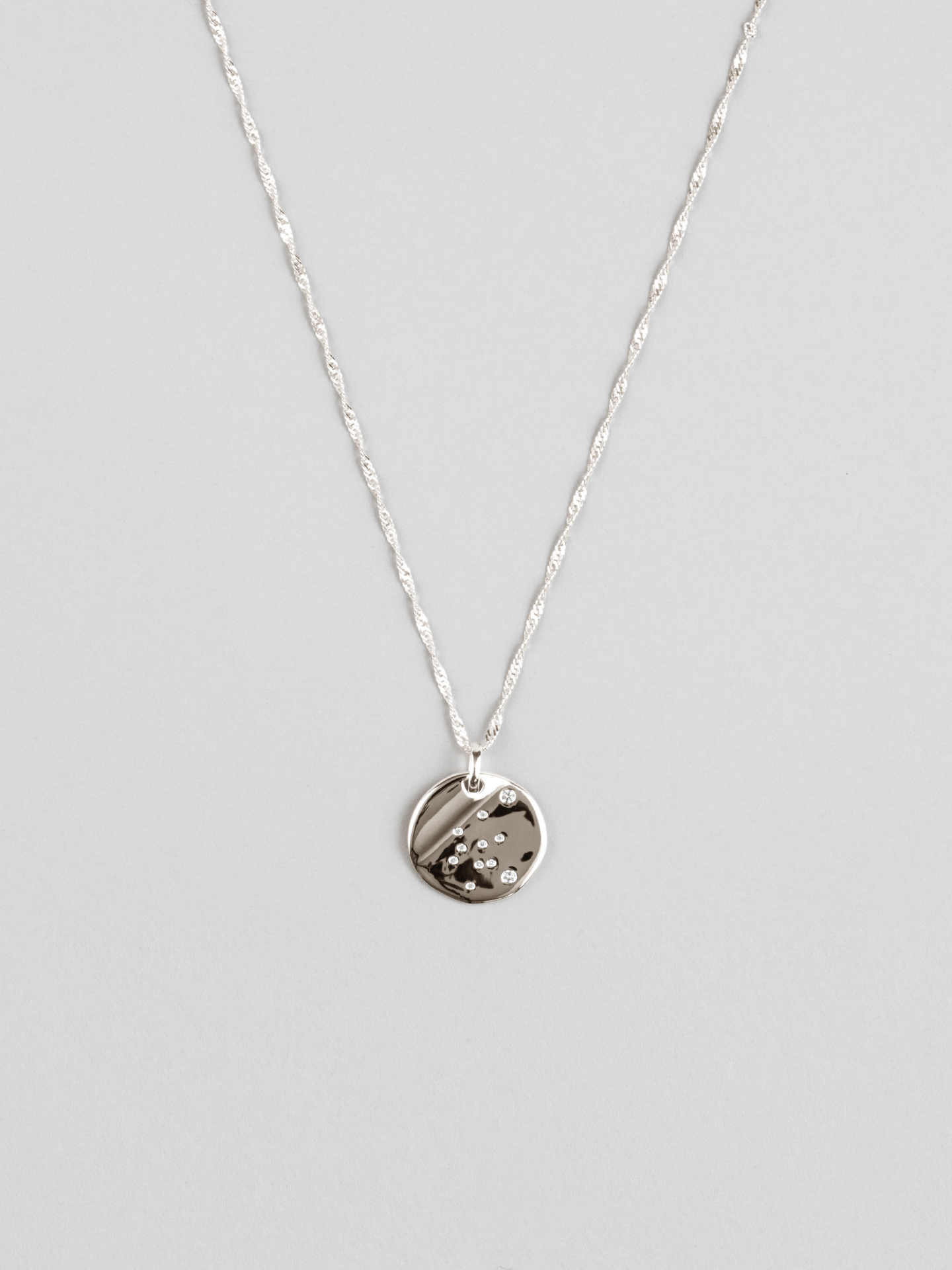 Aquarius Zodiac Disc Necklace