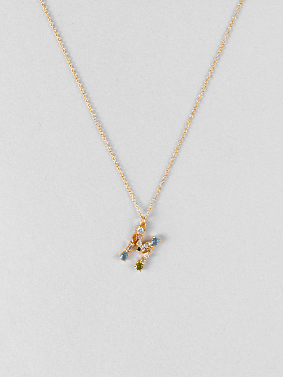 Cluster Letter M Necklace
