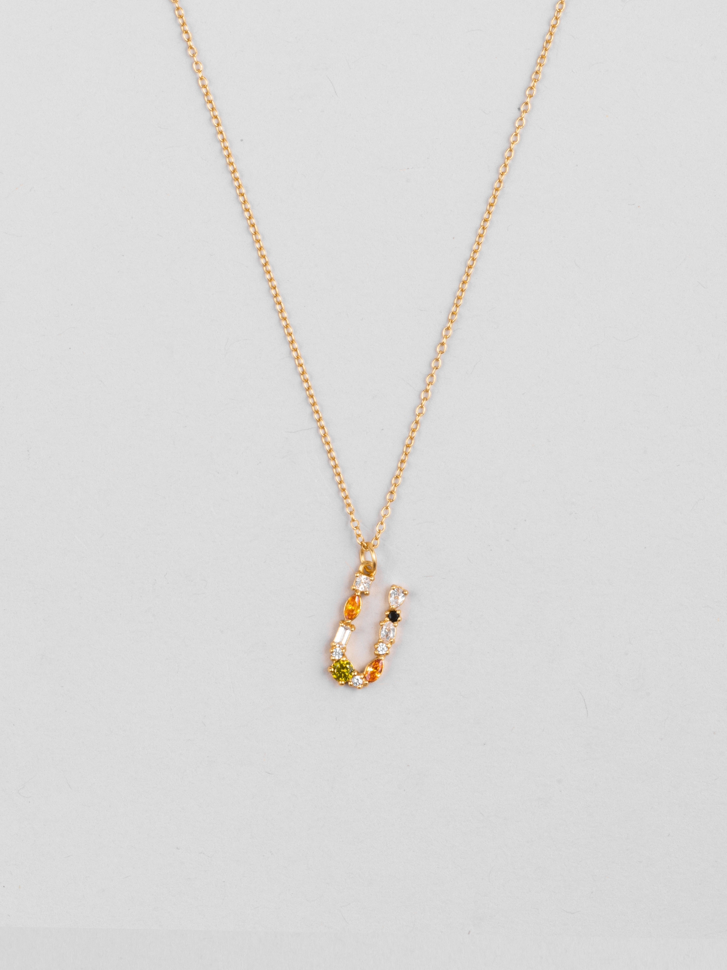Cluster Letter U Necklace