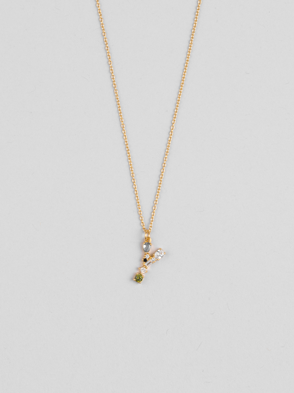 Cluster Letter Y Necklace